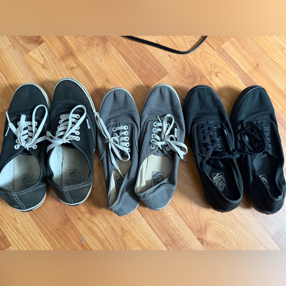 Three pairs of Vans Lo Pros
